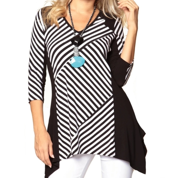 Loir Paris asymmetrical colorblock tunic top EUC L - Picture 3 of 15